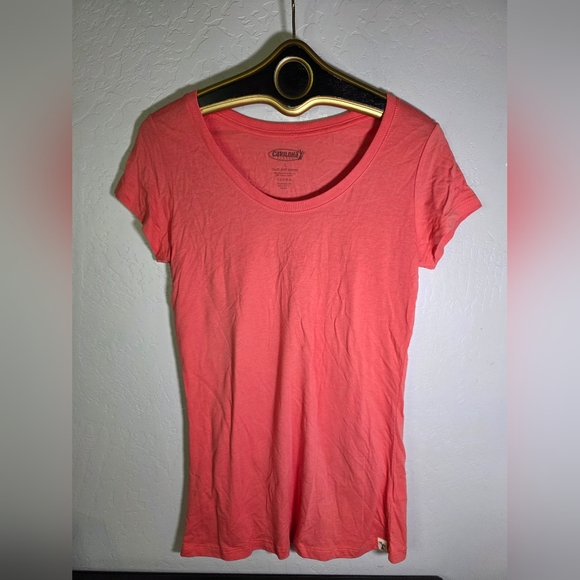 Cariloha Bamboo Coral Pink Short Sleeve Top Size Large - Picture 4 of 8